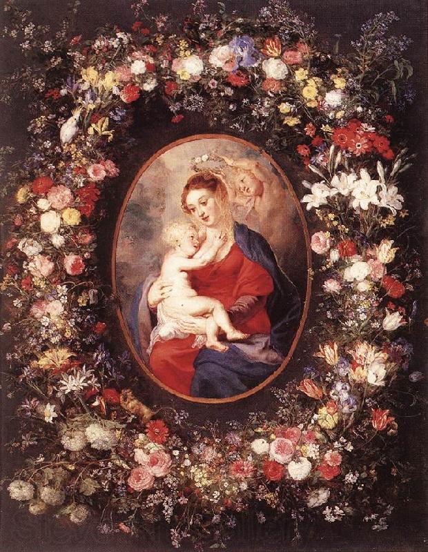 RUBENS, Pieter Pauwel The Virgin and Child in a Garland of Flower Spain oil painting art